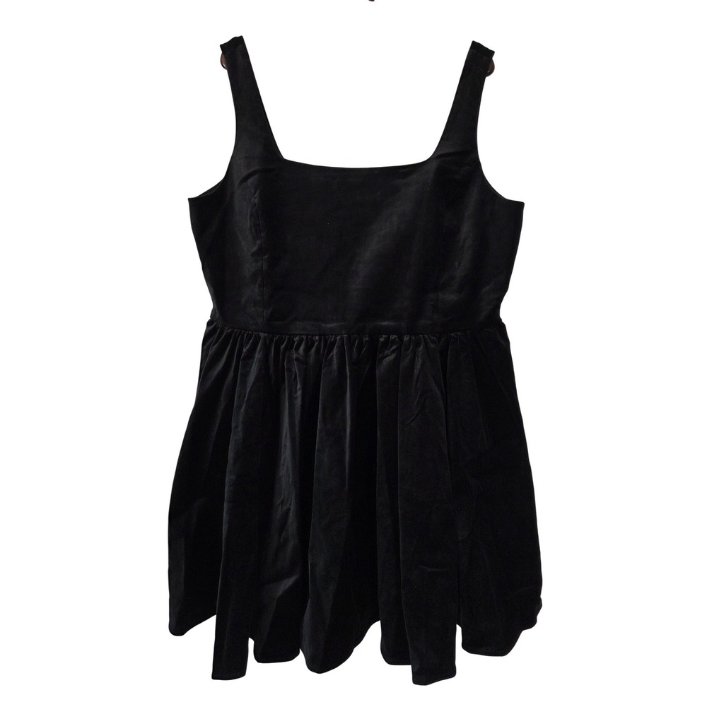 J. Crew Tall Fit and Flare Mini Dress in Velvet Size T18 Black NWT $268 CR433